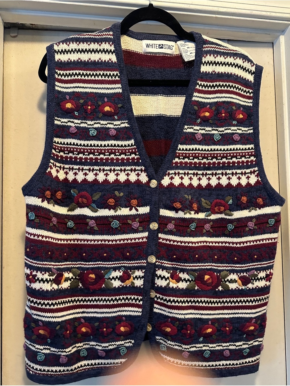 Vintage White Stag Sweater Vest